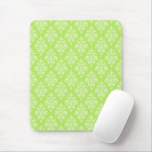 Damask Lime Green Pattern Mousepad Muismat (Met muis)