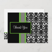 damask lime ThankYou Cartes (Devant / Derrière)