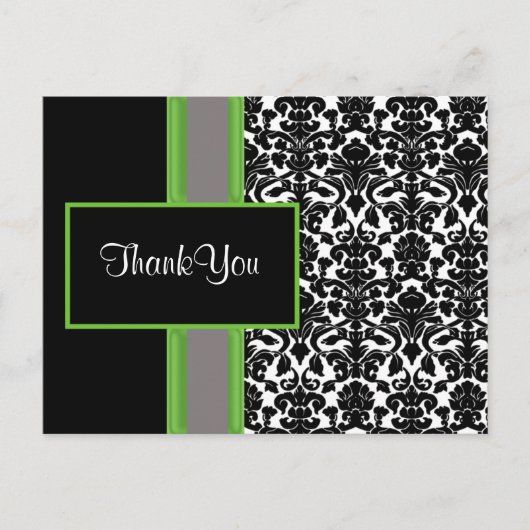 damask lime ThankYou Cartes (Devant)