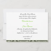 damask limoen bruiloft kaart (Achterkant)