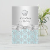 Damask Little Prince Baby shower Invitation (Debout devant)