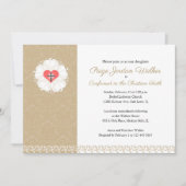 Damask Lutheran Cross Confirmation Invitation (Devant)