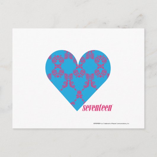 Damask Magenta-Aqua 3 Briefkaart (Voorkant)