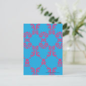Damask Magenta-Aqua Briefkaart (Staand voorkant)