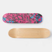 Damask Magenta-Aqua, Grafitti Skateboard (Horizontaal)