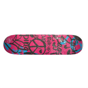 Damask Magenta-Aqua, Grafitti Skateboard
