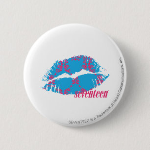 Damask Magenta-Aqua Ronde Button 5,7 Cm