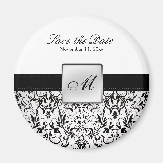 Damask Magnet Réservez la date (Devant)