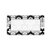 Damask Mailing Labels Black White (Voorkant)