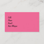 Damask mammie Roze kaarten Contactkaartje (Achterkant)