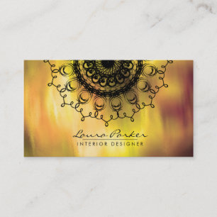 Damask Mandala Waterverf Elegant Artist Visitekaartje