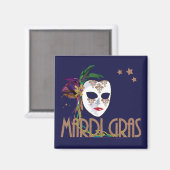 Damask Mardi Gras Masque Magnet (Recto/Verso)