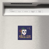 Damask Mardi Gras Masque Magnet (In Situ (Lave-vaisselle))