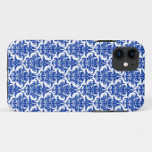 Damask - Marine sur coque iphone blanc (Dos (Horizontal))