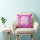 Damask mauve-herdenkingsfotokussen kussen (Stoel)