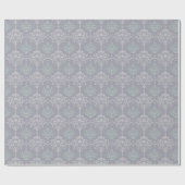 Damask Mint Green Pastel Grey Gray Delicate Cadeaupapier (Vlak)