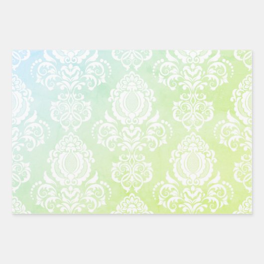 Damask modern kleurenpatroon inpakpapier vel (Voorkant 2)