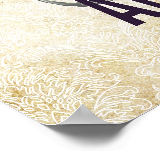 Damask  Modern Mason Jar Seating Chart Poster (Hoek)