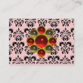 DAMASK MON RUBY helder rood violet grijs goud Visitekaartje (Achterkant)