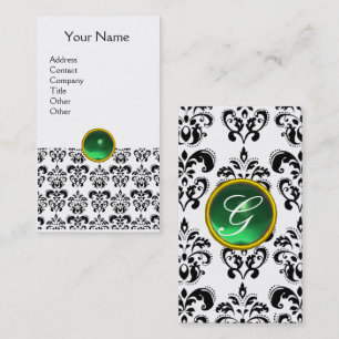 DAMASK MONOGRAM-eggshell Visitekaartje