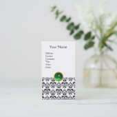 DAMASK MONOGRAM-eggshell Visitekaartje (Staand voorkant)