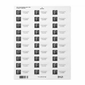 Damask Monogram F Return Address Labels (Full Sheet)