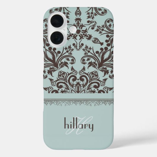 Damask Monogram Floral Case-Mate iPhone Case (Achterkant)