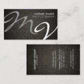 Damask Monogram Fotograaf Visitekaartje (Voorkant / Achterkant)