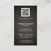 Damask Monogram Fotografie Visitekaartje (Achterkant)