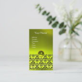 DAMASK MONOGRAM geel Visitekaartje (Staand voorkant)