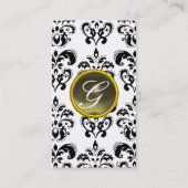 DAMASK MONOGRAM gem agate grijs wit Visitekaartje (Achterkant)