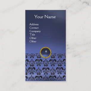 DAMASK MONOGRAM gem blue topaz Visitekaartje