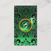 DAMASK MONOGRAM gem groen Visitekaartje (Achterkant)