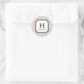 Damask Monogram Gift Label Sticker / Favor Sticker (Tas)