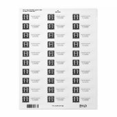 Damask Monogram H Return Address Labels (Full Sheet)