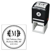 Damask Monogram Initiaal Classic Retouradres Zelfinktende Stempel (In situ)