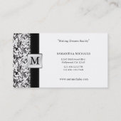 Damask Monogram Interior Design Visitekaartjes (Achterkant)