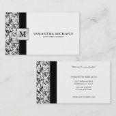 Damask Monogram Interior Design Visitekaartjes (Voorkant / Achterkant)