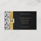 Damask Monogram Interior Design Visitekaartjes (Achterkant)