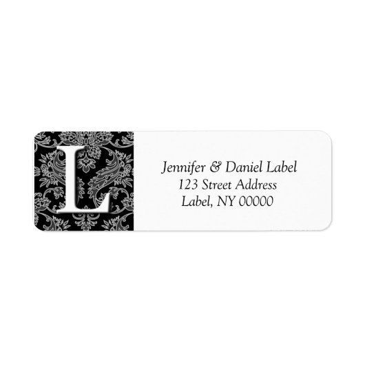 Damask Monogram K Return Address Labels (Voorkant)