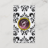 DAMASK MONOGRAM paars wit Visitekaartje (Achterkant)