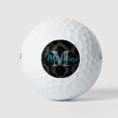 Damask Monogram Personalized Golf Ball Golfballen (Voorkant)