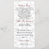Damask MONOGRAM Programme de mariage (Dos)