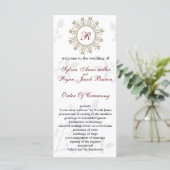 Damask MONOGRAM Programme de mariage (Debout devant)