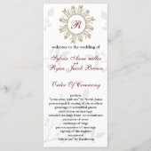 Damask MONOGRAM Programme de mariage (Devant)