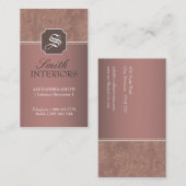 Damask Monogram Visitekaartjes (Voorkant / Achterkant)