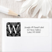 Damask Monogram W Return Address Labels (Insitu)