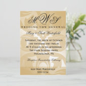 Damask & Monogram Wedding Vow Renewal Uitnodiginge Kaart (Staand voorkant)