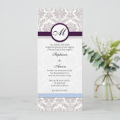 Damask Monogramme Faire-part de mariage (Debout devant)
