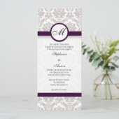 Damask Monogramme Faire-part de mariage pour Jenni (Debout devant)